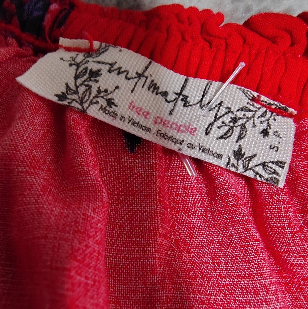 Intimately Free People Talk To Me Trapeze Mini Dress Red & Purple Women's Small - Picture 7 of 9